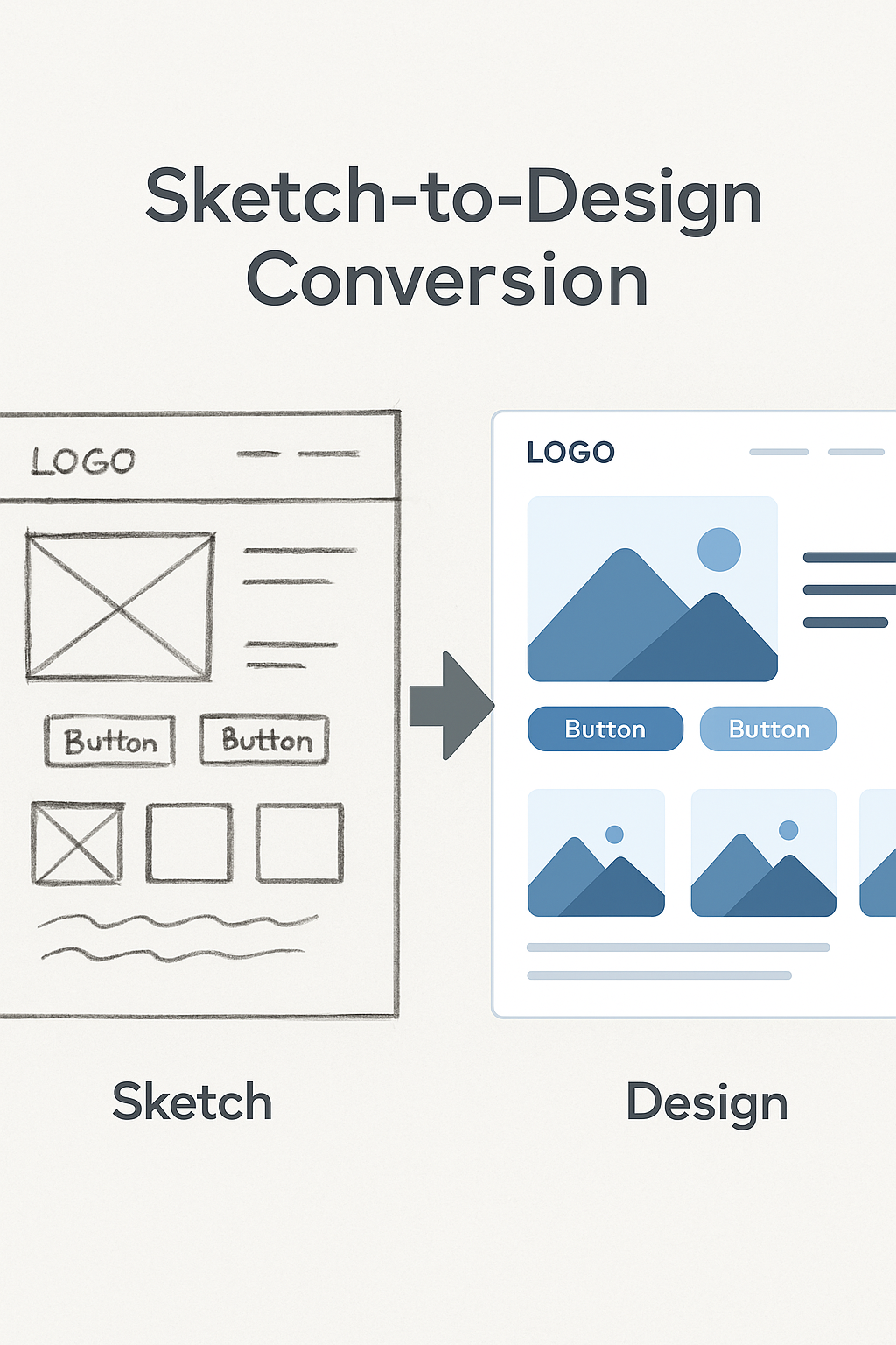 Krea AI is converting a hand-drawn sketch into polished digital design